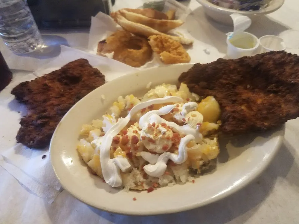 Fried Pork Chop and Baked Potato